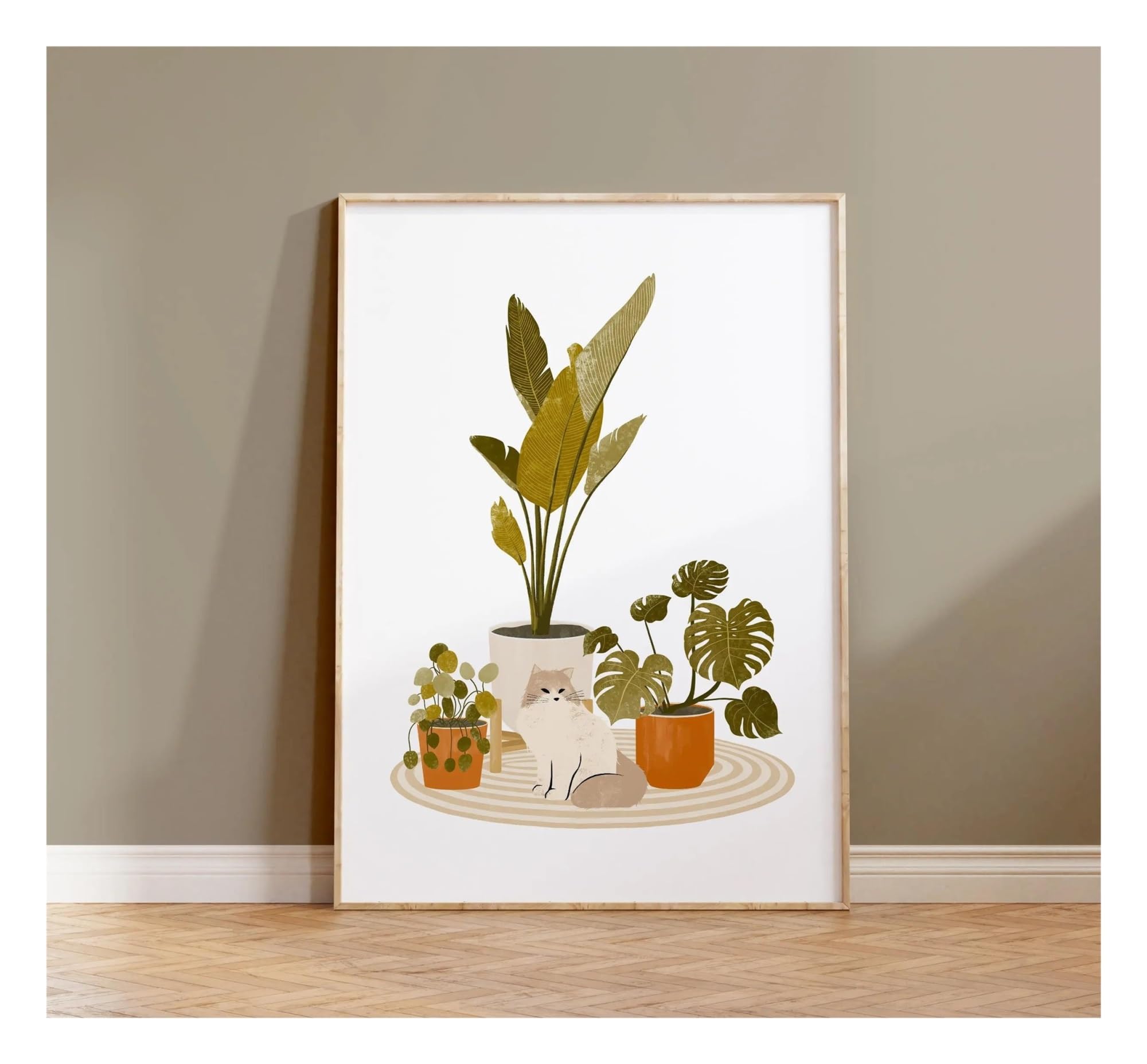 Tableau déco nature chat et plante insufflez de la tendresse à votre intérieur