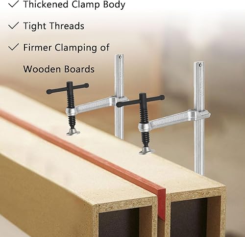 Miniatura 6 de Paquete de 2 abrazaderas de riel grueso F de 4-34 pulgadas de profundidad de garganta, abrazaderas F de 12 pulgadas, abrazaderas de barra con