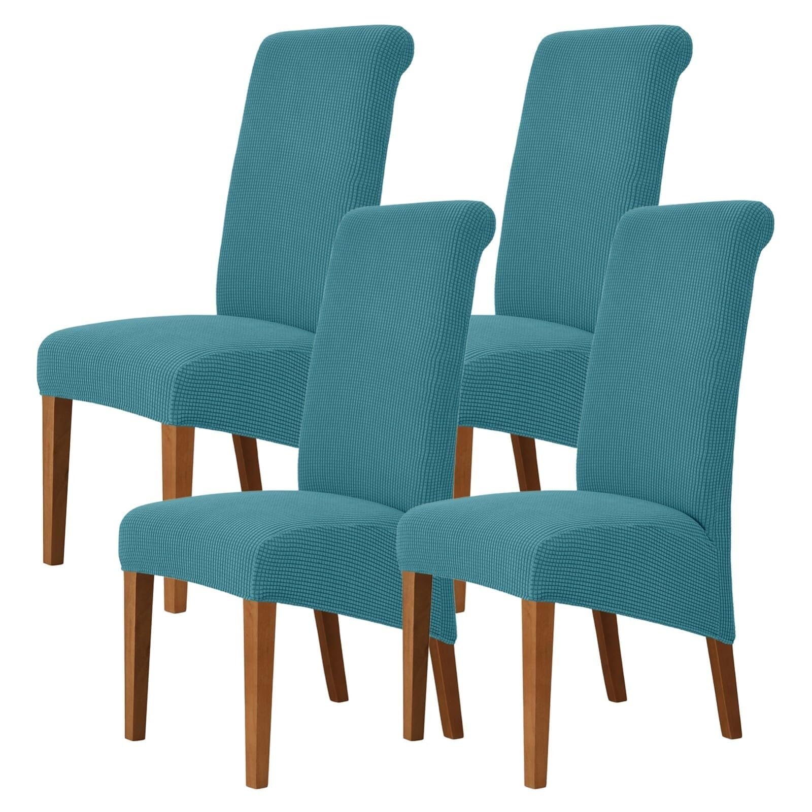 NMVAWIPT Stretch High-Back Dining Chair Covers, Removable Washable Protectors With Elastic Bottom, For Home, Restaurant, Banquet(1#,4Pcs)