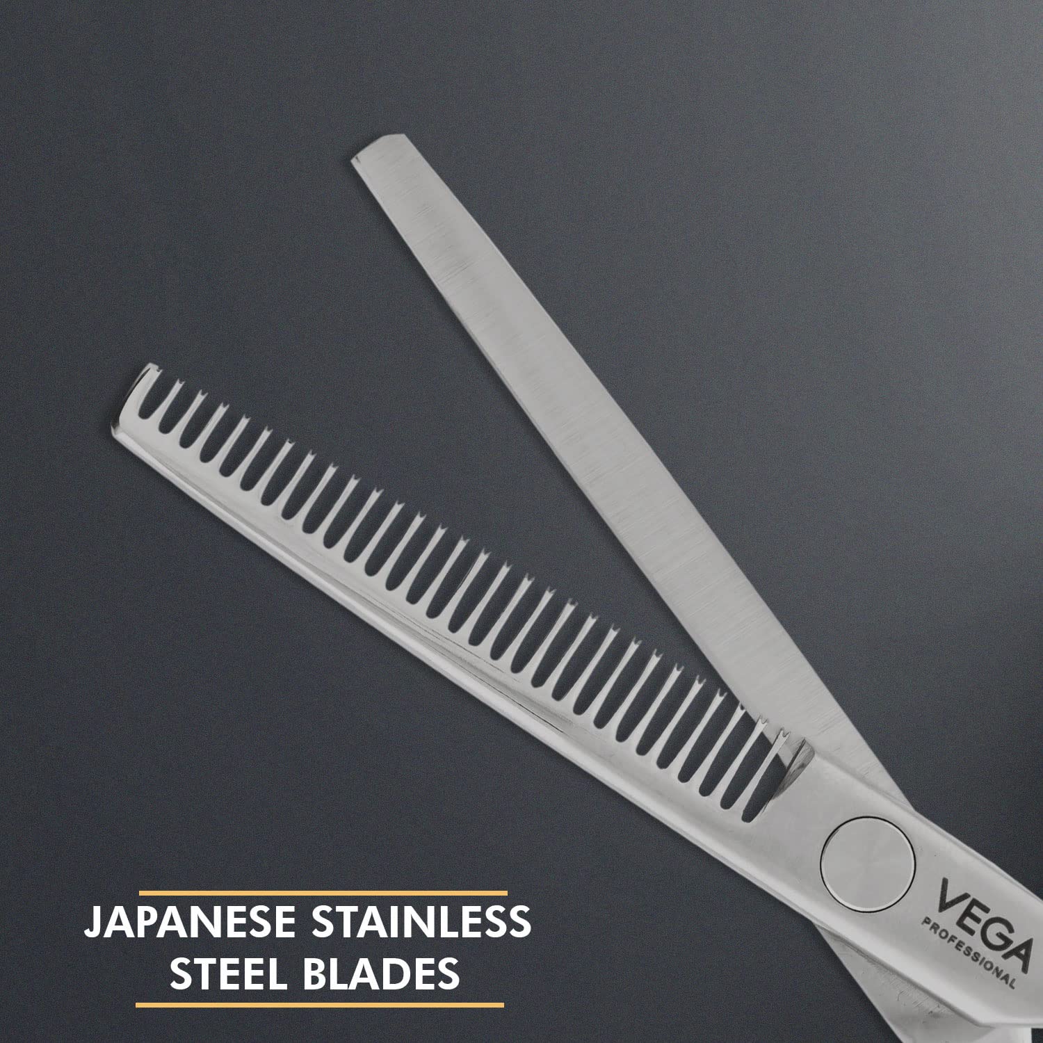VEGA PROFESSIONAL Micro Cut 30 Teeth Thinning Hairdressing Scissor | Silver Line Stainless Steel Professional Hair Cutting & Texturizing Scissors for Salon, Barber & Home Use (VPVSC-25) 2