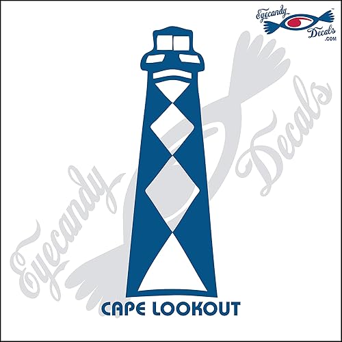 Eyecandy Decals Cape Lookout North Carolina Lighthouse - Adhesivo decorativo (6 pulgadas), color azul