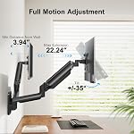 HUANUO Dual Monitor Wall Mount up to 32-inch Screens, Wall Monitor Mount with Design System, Height-Adjustable/Tilt/Swivel/Rotate, Dual Monitor Mount Holds 17.6 lbs, VESA 75 or 100mm