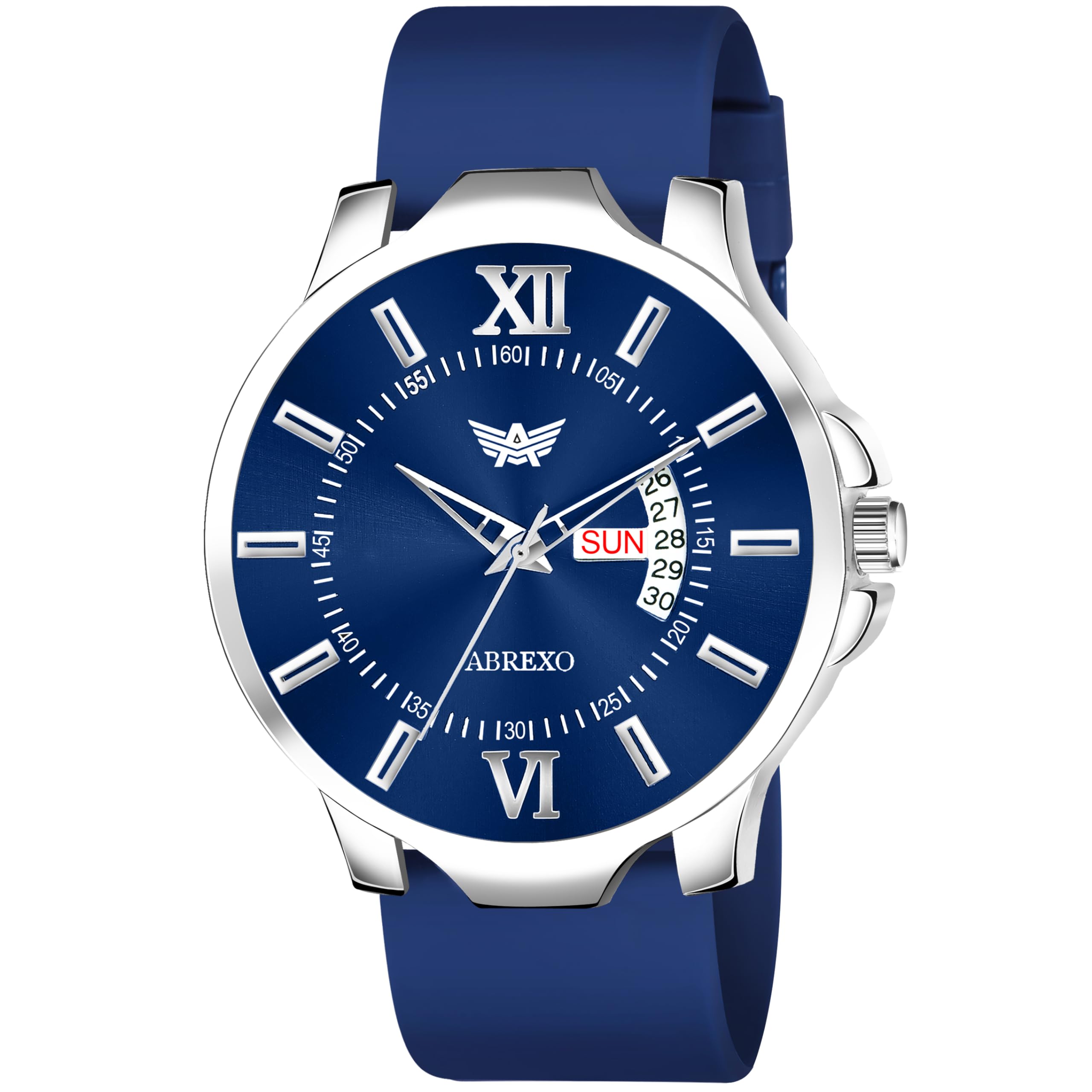 Abrexo, Day & Date Working Dial Premium Silicone Strap Quartz Mechanism Wrist Watch for Men (Blue) (B0CZXPGWXZ) Amazon Price History, Amazon Price Tracker