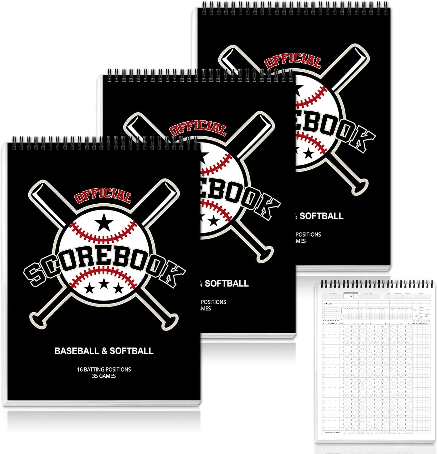gisgfim Baseball Softball Scorebook 9x12 Inch Score Keeping Book for Stats Score Book Baseball Softball Coaching Accessories for Announcers Adult Youth Little League Scorekeepers 35 Games