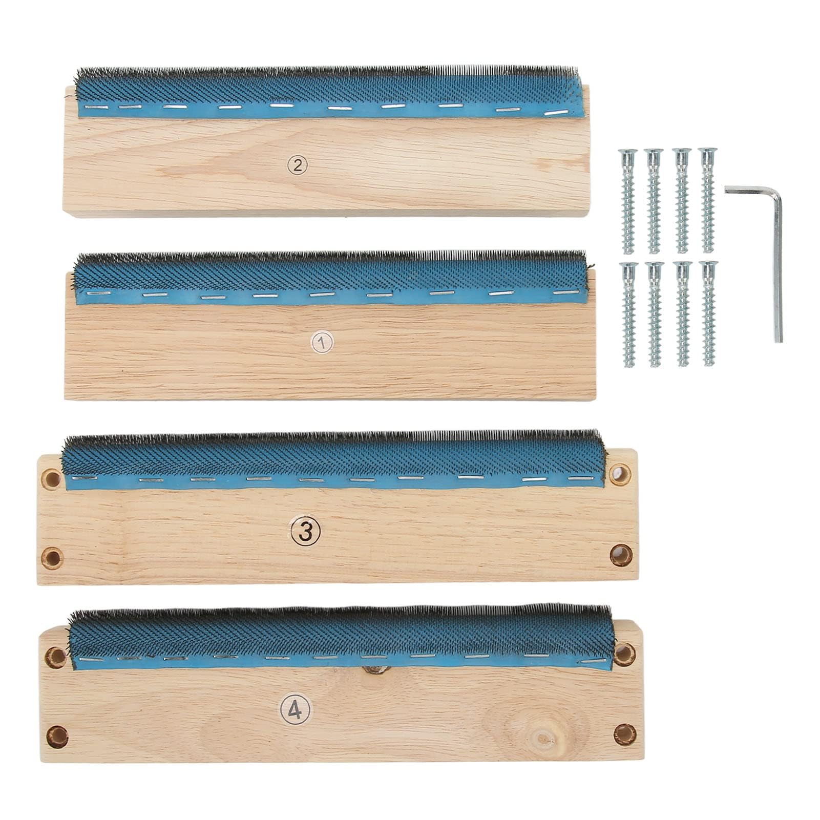Stickrahmen mit Streifen, 9,8 Zoll, 4-seitig, stabiler Massivholz-Rahmen für Teppichknüpfen inklusive Schrauben und Inbusschlüssel für Tufting-, Punch-Nadel- und Kreuzstich-Nähprojekte –