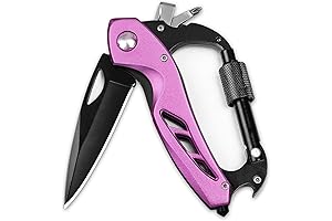 Pink Mini Multitool Carabiner Knife: Empowering Women with Self-Defense and Outdoor Adventures