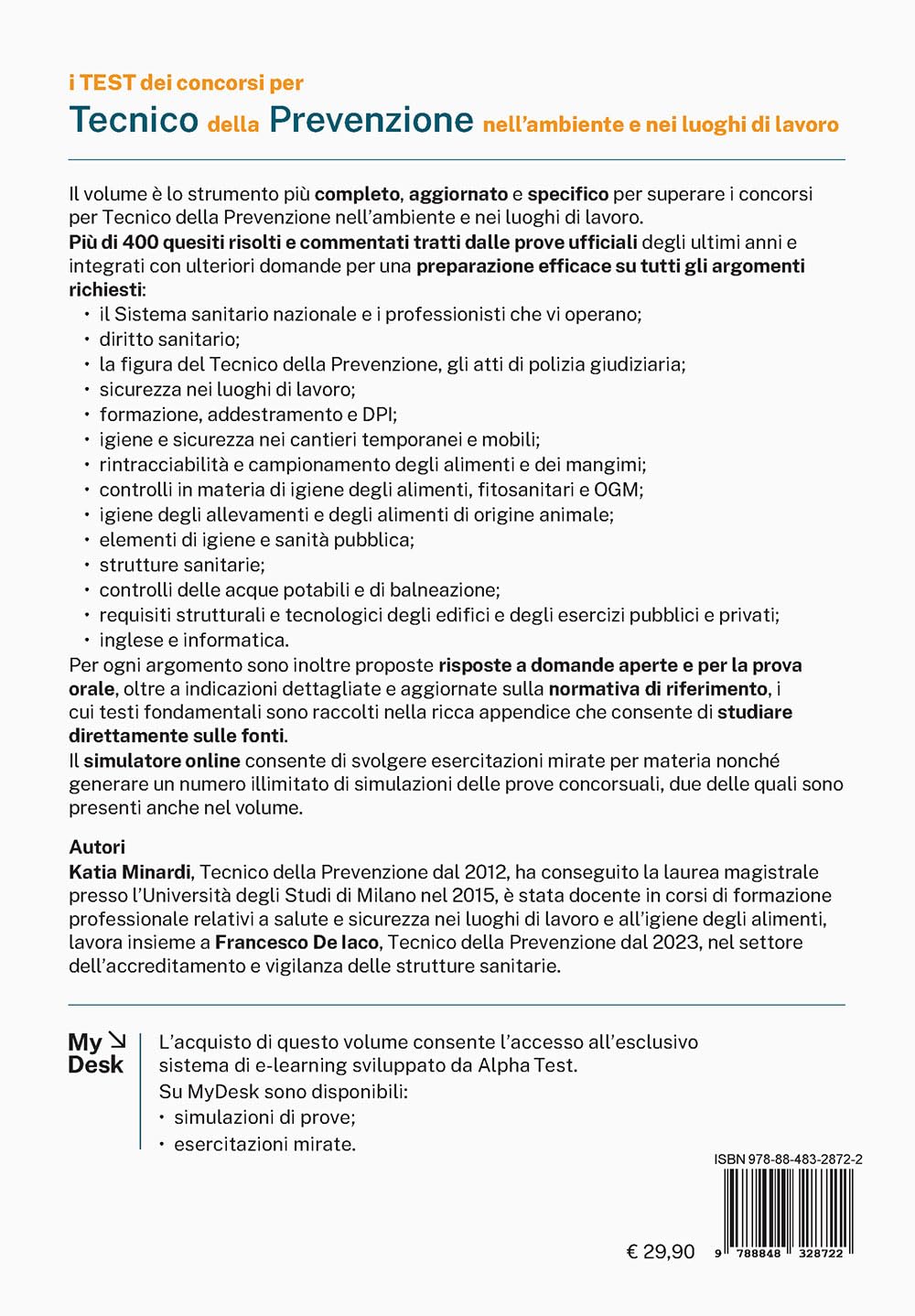 I test dei concorsi per tecnico della prevenzione nell'ambiente e nei luoghi di lavoro. Ediz. MyDesk. Con Contenuto digitale per download e accesso online