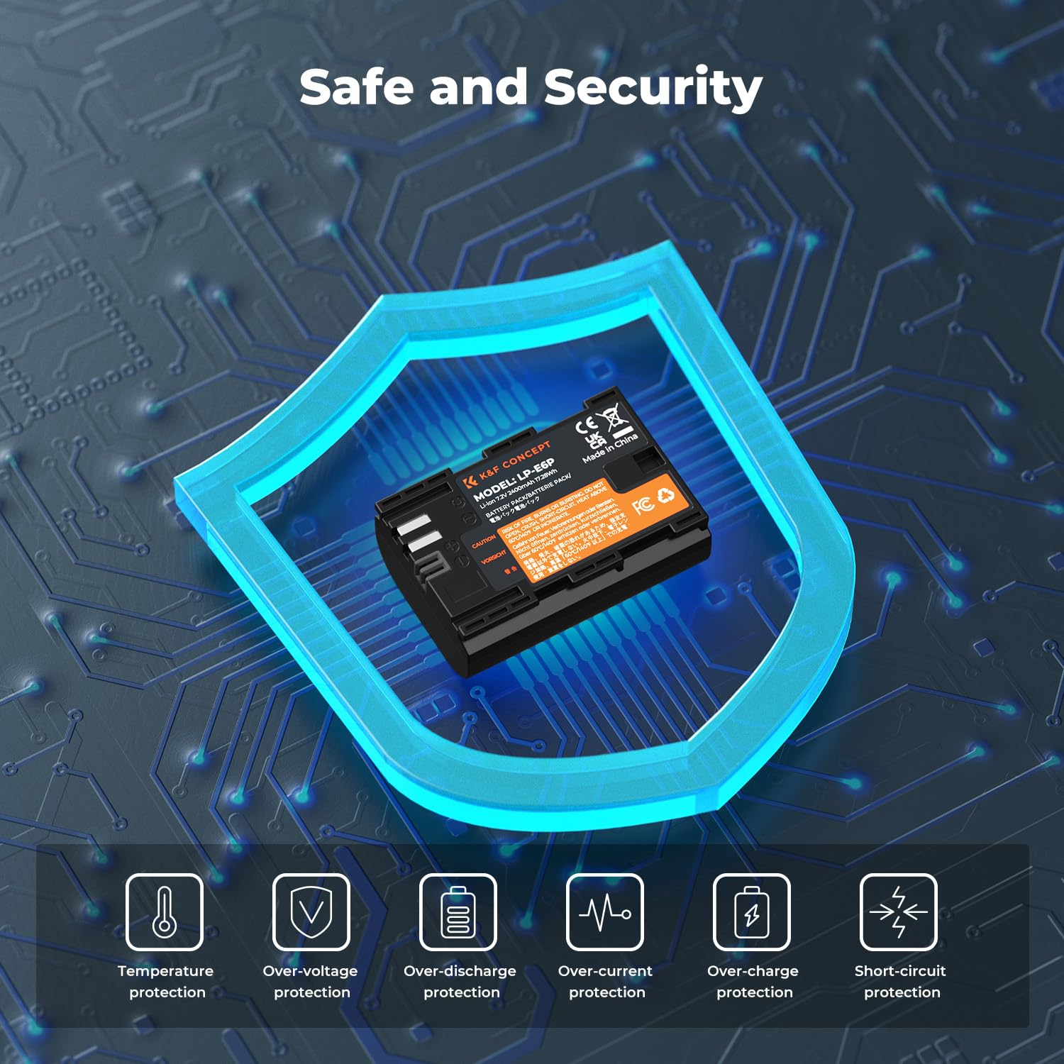 Amazon.com : K&F CONCEPT 2400mAh LP-E6P 2-Pack Battery and