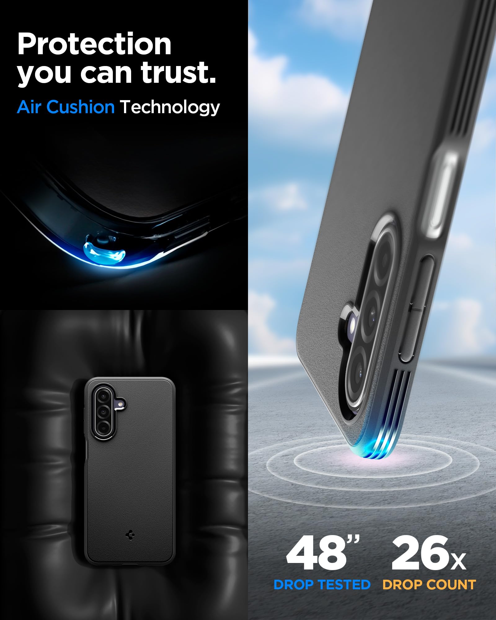 Spigen Essential Sand Blast Case for Samsung Galaxy A18/A17/M17/F17, Black — Amazon image 4