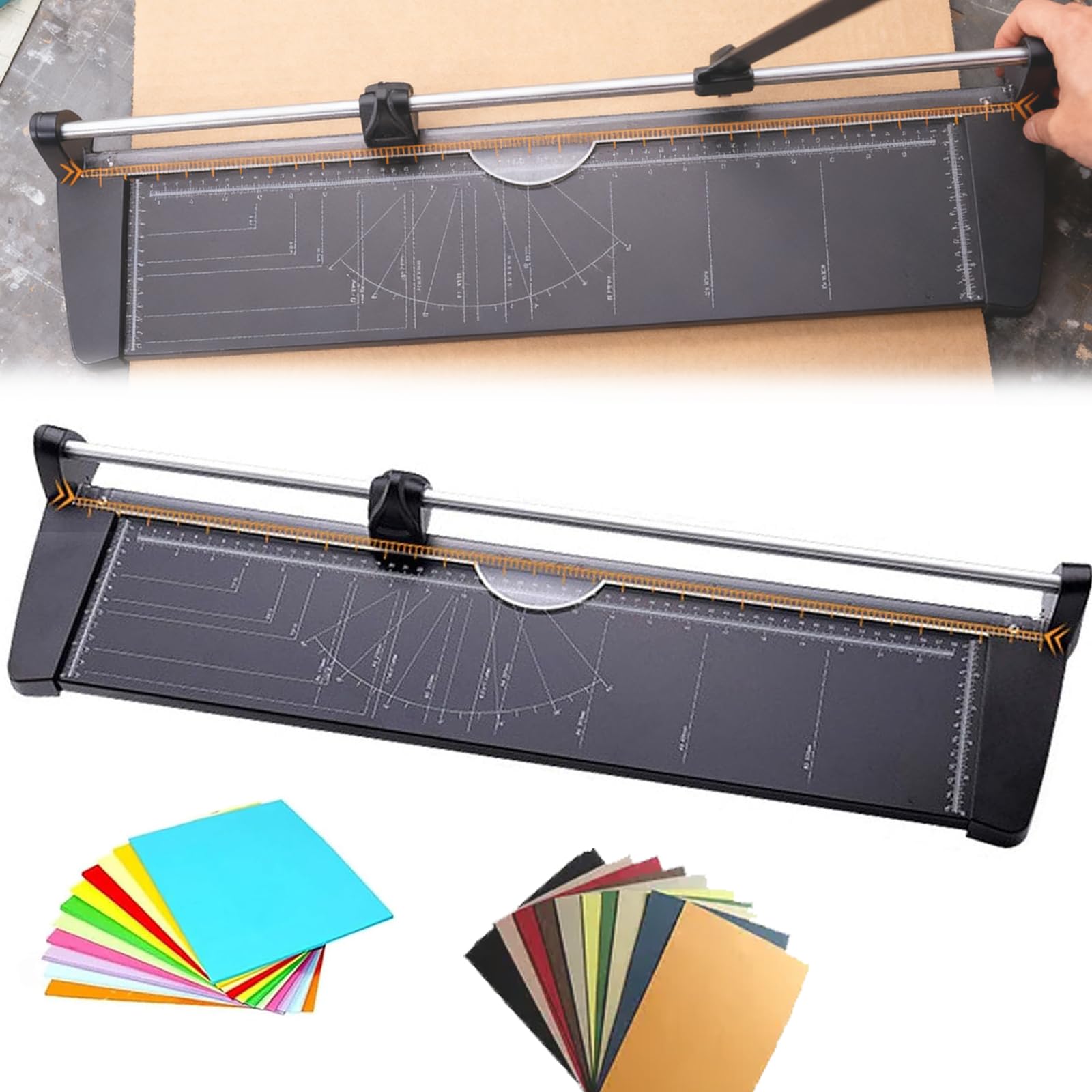 Ręczny obcinacz do papieru – 60 cm trymer do rękodzieła, zdjęć i kartonów, precyzyjne cięcie do 10 arkuszy, idealny do biura, szkoły i scrapbookingu