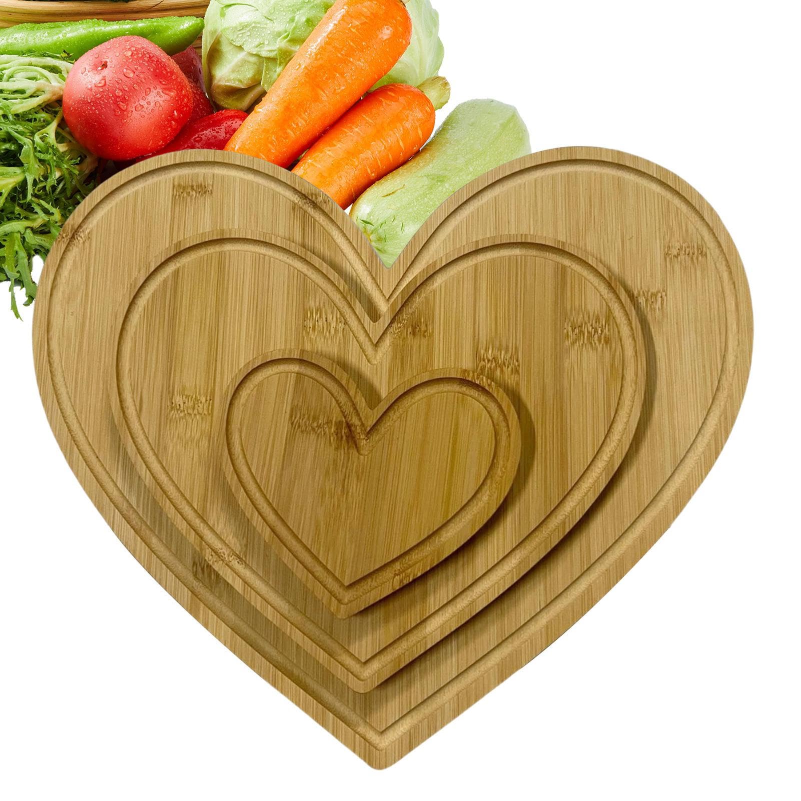 Tabla De Cortar En Forma De Corazón Placa de Madera Natural Ligera