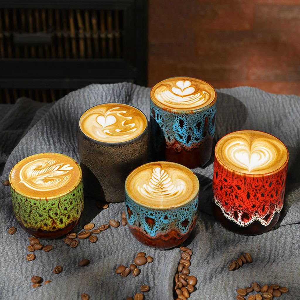 3 sztuki ceramicznych filiżanek do herbaty, szkliwionych, zmieniających kolor w piecu, chińskich japońskich filiżanek do herbaty, zestaw 3 filiżanek do herbaty Gong Fu do biura, domu i dla miłośnikó