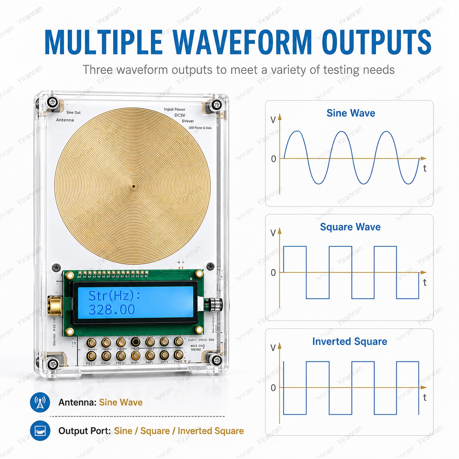 Generador De Frecuencia Programable Avanzado, Generador De Ondas Schumann, 7,83 Hz Por Defecto, 0,1 Hz-30 Khz Con Pantalla Lcd Y Alimentación Usb, Múltiples Opciones De Salida De Forma De Onda,