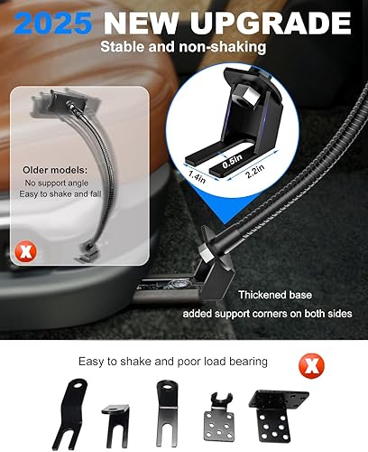 Miniatura 5 de Soporte para tablet para asiento de coche o camión, soporte largo de 19.7 pulgadas, brazo de cuello de cisne resistente para iPad Pro 12.9 Air Mini,