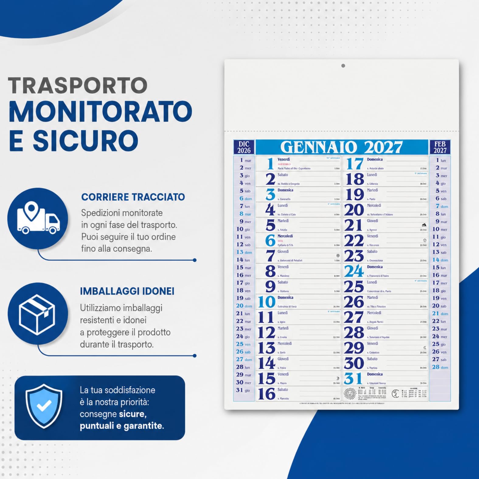Calendari Personalizzati 2027 in Stock da 100 Pezzi Olandesi Grandi da Muro Notes sul Retro per Gadget Pubblicitari di Fine Anno e come Omaggio per i Clienti o Regali Aziendali | PA650