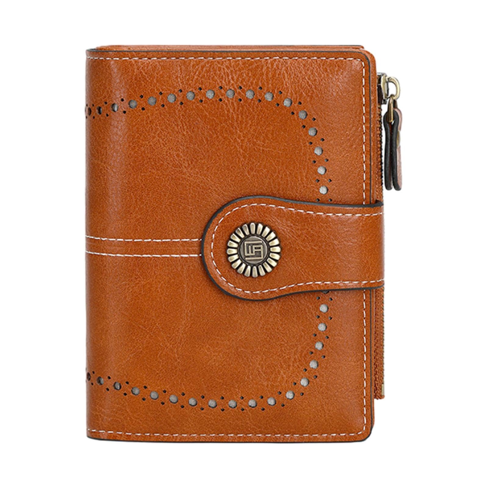 Small Wallet Multifunctional Foldable Short Wallet for Street Shopping Women brown-image-31
