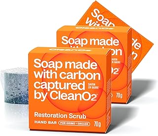 CLEANO2 | Natural Vegan Hand Soap Bars that Fight Climate Change | World's First Carbon Capture Soap | Handmade and Cold Processed | 3 Pack of 2.5oz Bars (Citrus Scent)