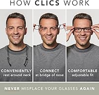 Vista 8 de Clic Lentes de lectura magnéticos para hombres o mujeres, lectores de computadora, originales expandibles (M-XL, negro, aumento de 1.75)