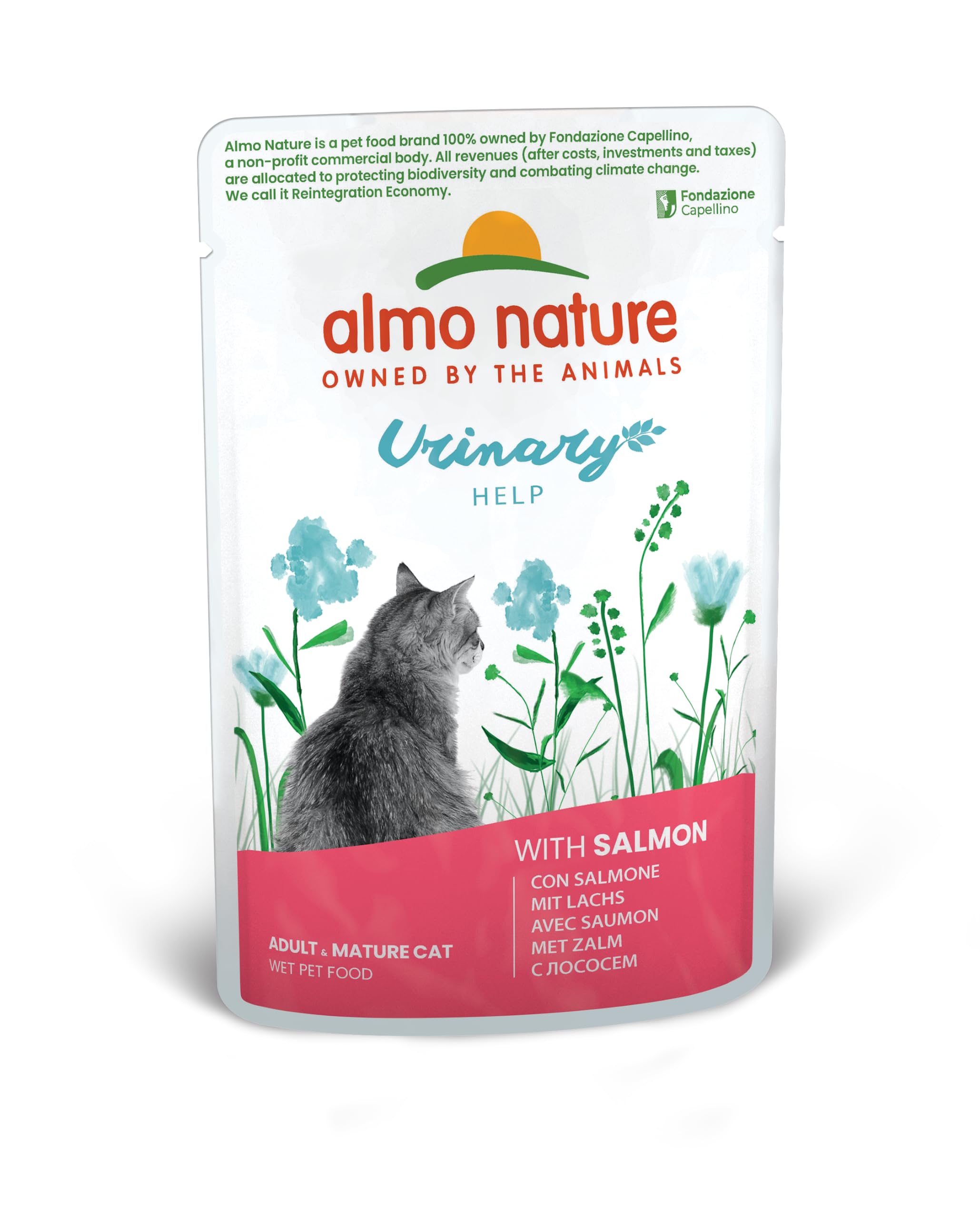 Almo Nature Holistic Urinary Help Wet Food for Adult Cats with Salmon - (30 x 70g Sachets)