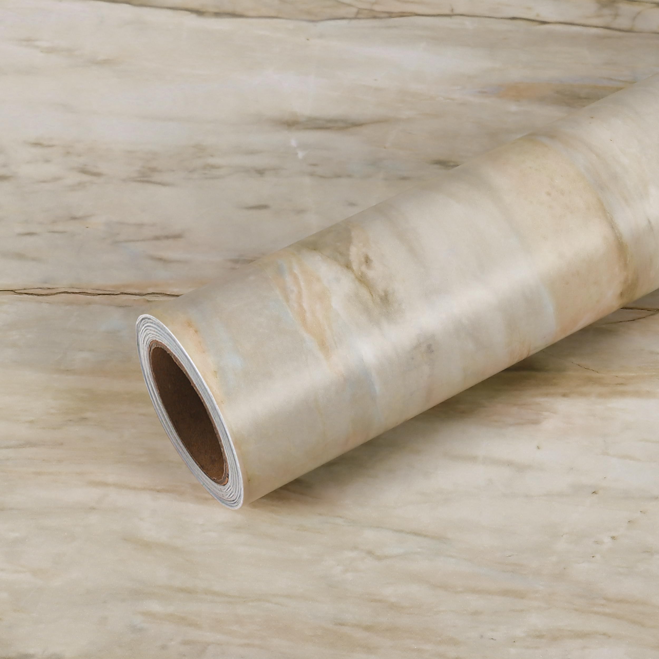 VEELIKE Papel de contacto grande de mármol beige pizarra para encimeras, impermeable, para encimeras de despegar y pegar, 32 x 354 pulgadas de grosor, papel de contacto de mármol, papel tapiz