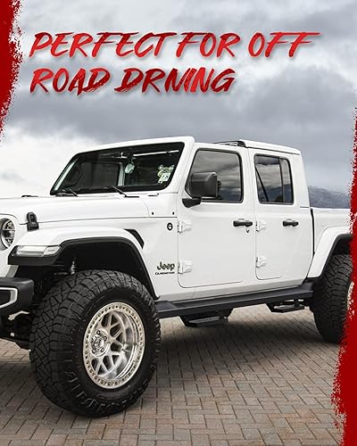 Miniatura 7 de KYX Estribos para Jeep Gladiator JT 2020-2023, 4 puertas, escalones laterales de 5 pulgadas, barras Nerf de textura fina, rieles negros deslizantes