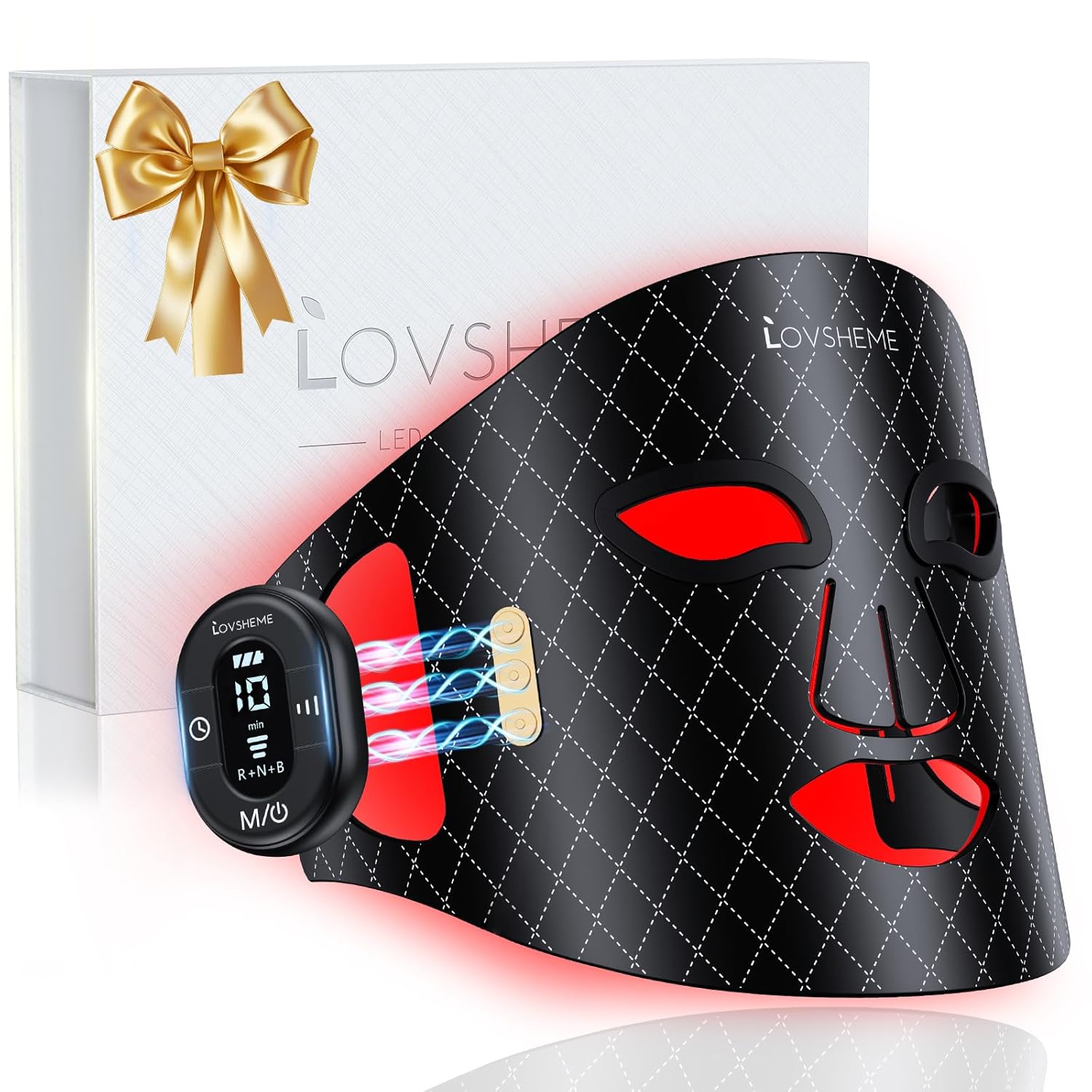 Red Light Therapy for Face  Wireless Red Light Therapy Mask LED Face Mask Light Therapy with 320 LEDs, 3 Modes, Skin Rejuvenation, Anti-Aging Skincare Ideal Beauty Gift for Women & Men