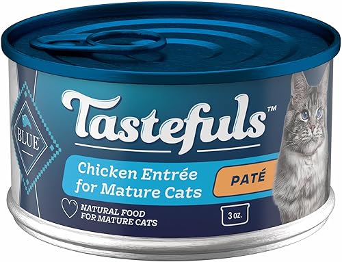 Blue Buffalo Tastefuls - Alimento húmedo natural en paté maduro para gatos, entrada de pollo, latas de 3 onzas (paquete de 24)
