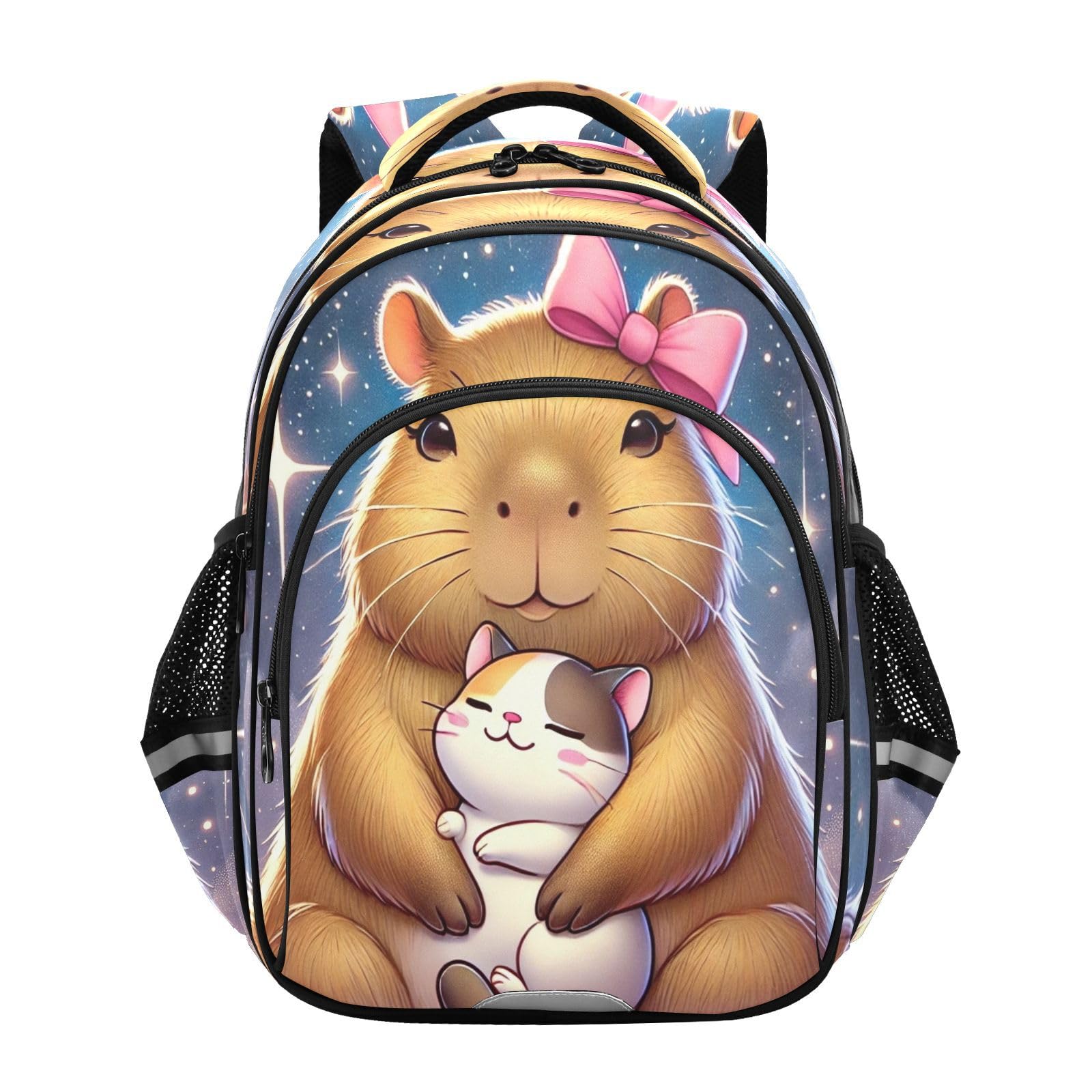 Lotupokon Capybara Star Cat Backpack for Kids Boys Girls School Backpacks Book Bag School Bags Bookbag Aesthetic Back Pack