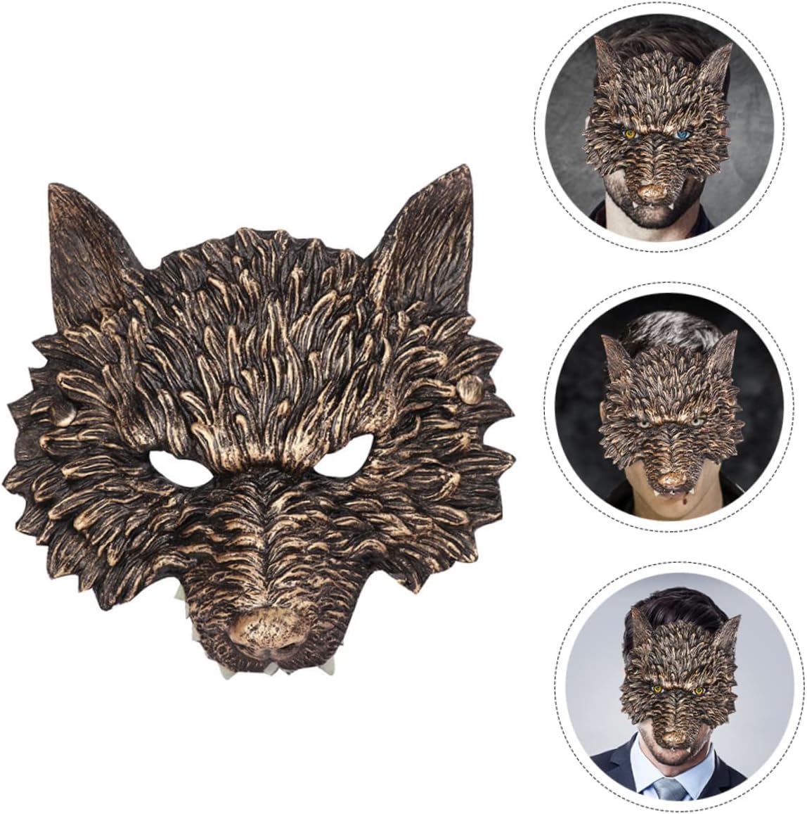 Garneck Realistic Wolf Mask for Halloween Animal Design Cosplay Prop for Costume Parties Festivals and Masquerades Safe and Comfortable Wear Unique Decorative Mask