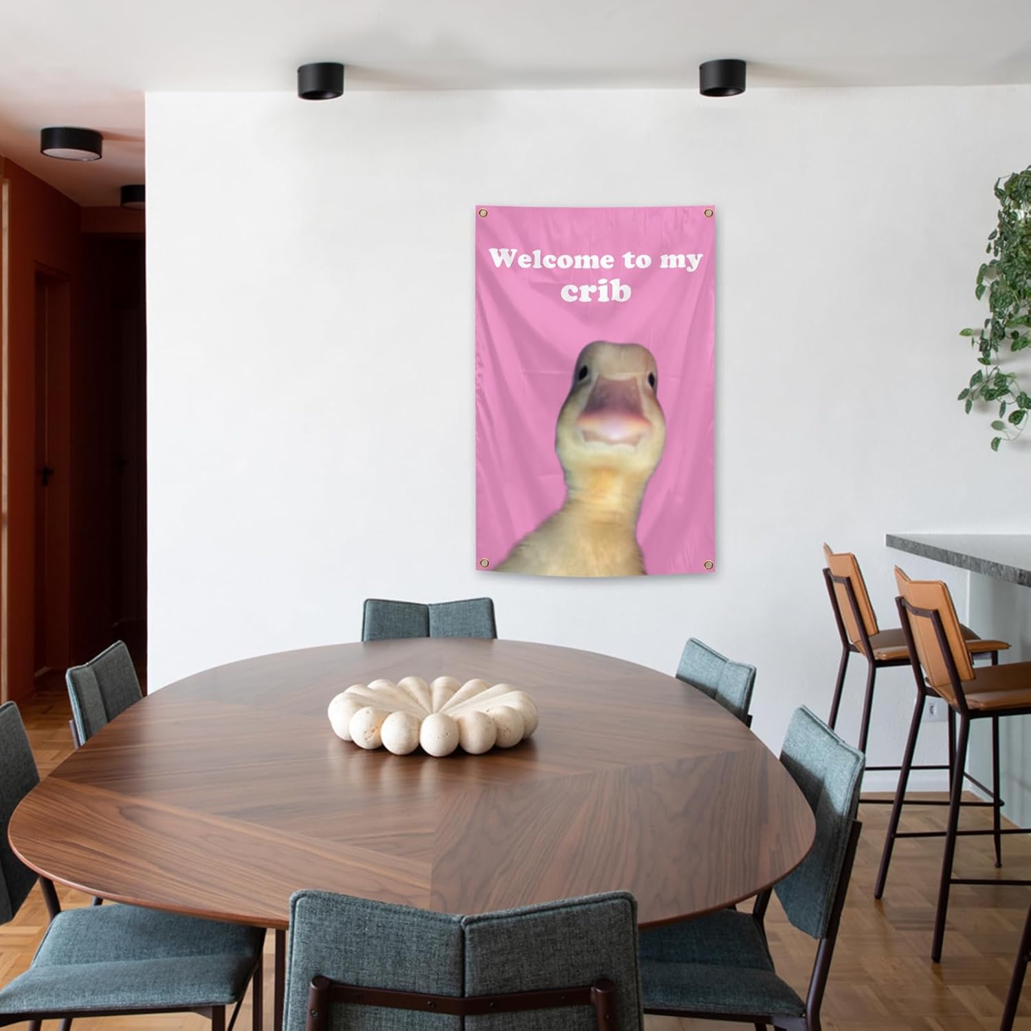 Welcome to My Crib Duck Flag 2x3 Feet Fun Flag with Brass Grommets for Rooms, Dorms, Party Events, Bedside Backdrops, Gifts, Indoor and Outdoor Tapestry - Image 6