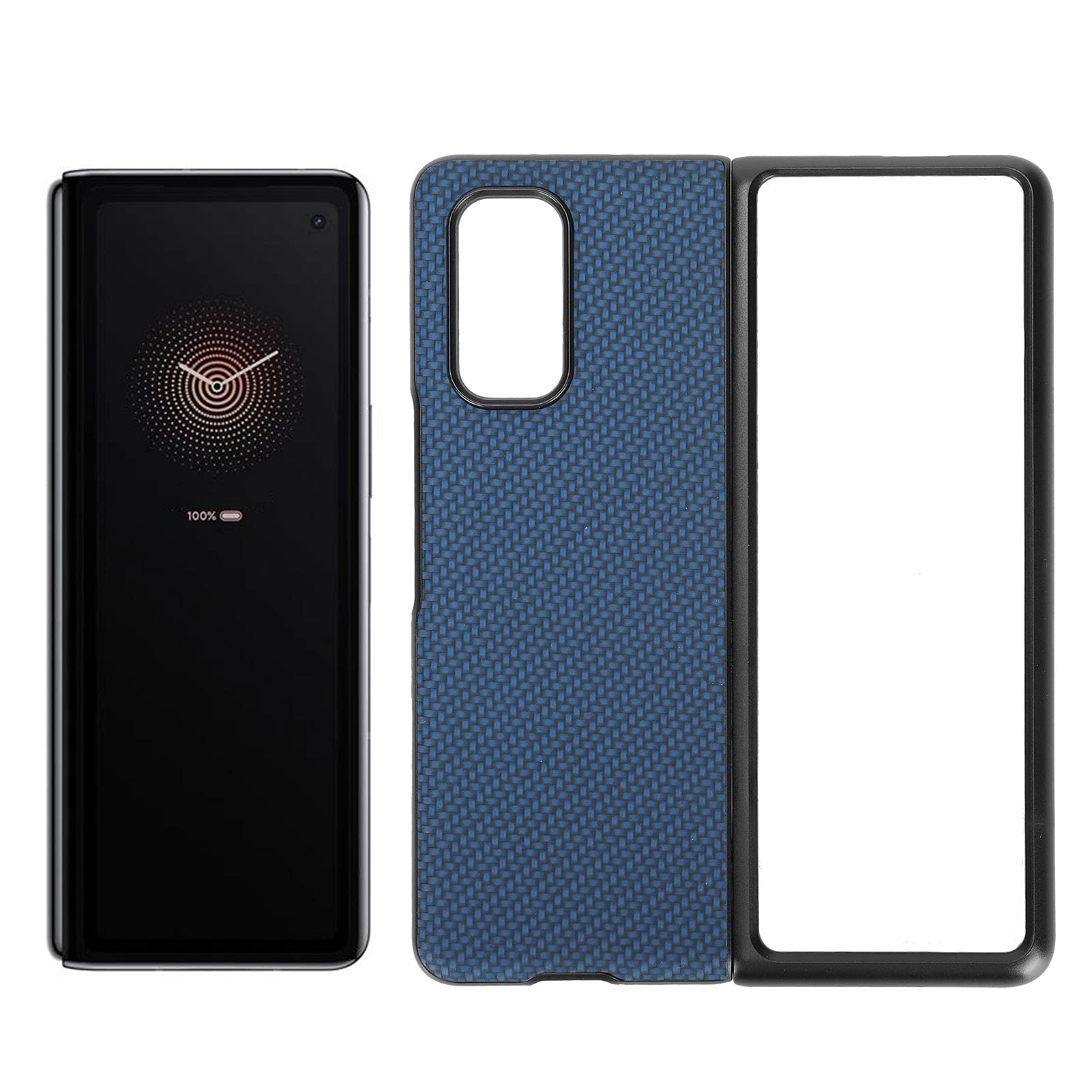 Cocoarm Fibra di Carbonio Texture Custodia per Xiaomi MIX FOLD (BLUE)