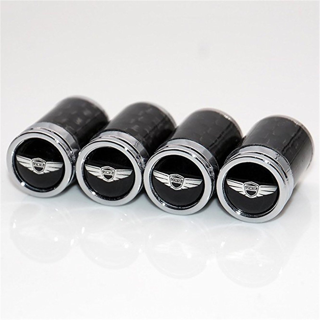 yifei2016 Hyundai Genesis Logo Emblem Auto Car Wheel Tire Air Valve Caps Stem Cover Accessories Decoration Birthday Gift (Carbon Fiber)