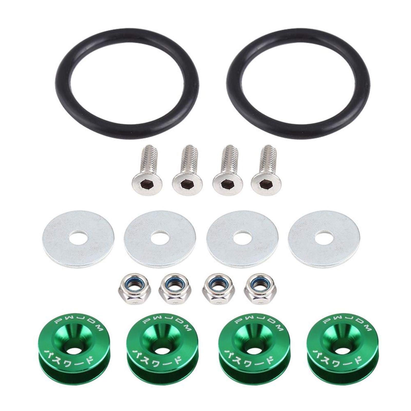 Lavadores De Paragolpes De Aleación De Aluminio Kit De Sujetadores Rápidos Para Motor Y Paragolpes Compatible Con La Mayoría De Vehículos Incluye Tornillos Tuercas Y Arandelas Para Fácil Instalación
