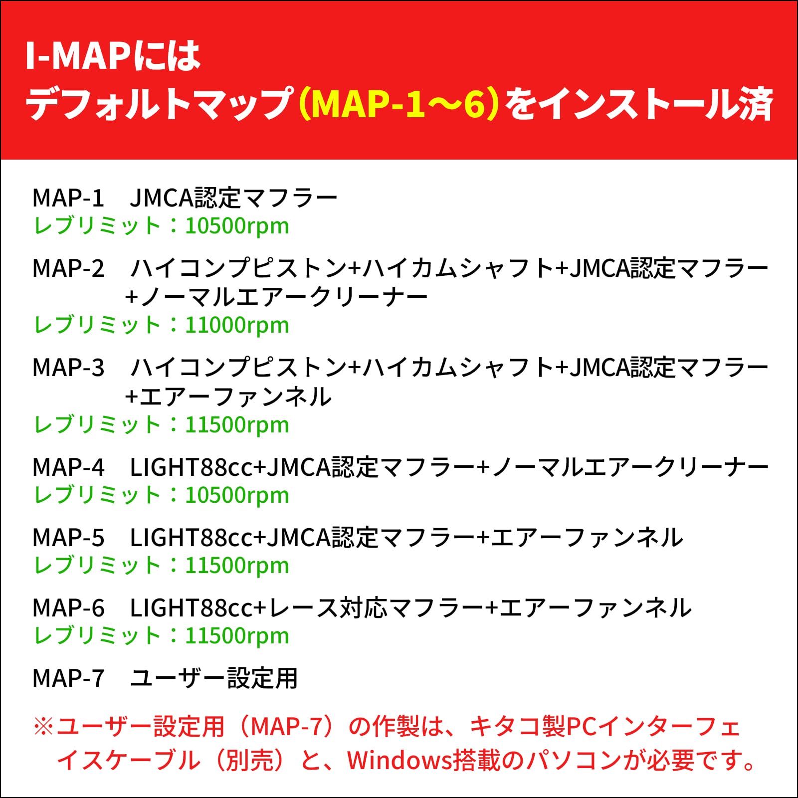 【⌘ゆきんこ⌘】 Amazon | キタコ(KITACO) I-MAP(インジェクションコントローラー