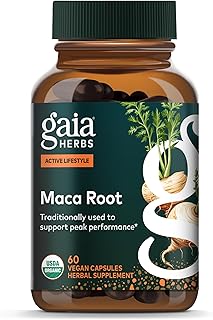 Gaia Herbs Maca Root - Caffeine-Free Natural Energy Supplement - Supports and Maintains Healthy Energy and Stamina - Made with Organic Maca Root (Lepidium meyenii) - 60 Vegan Capsules (30-Day Supply)