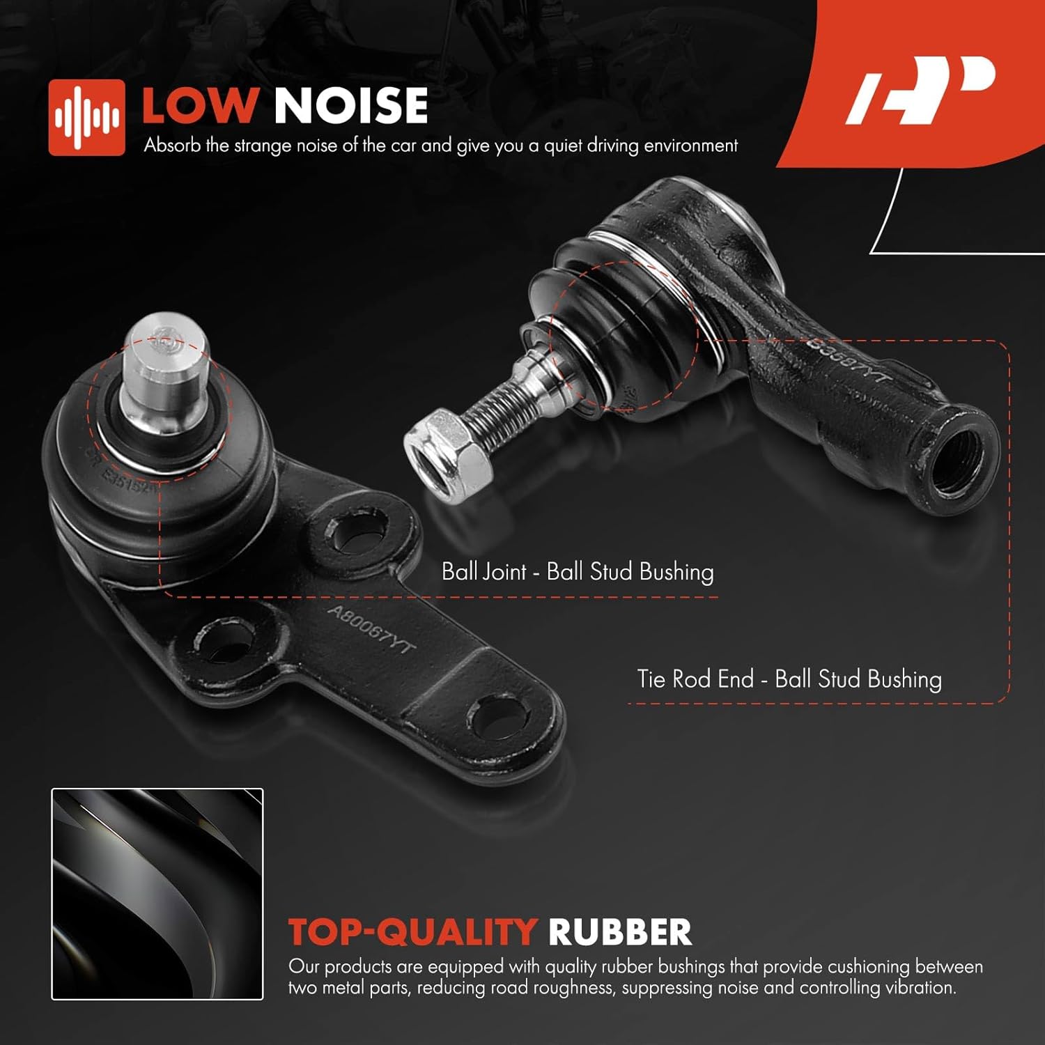 A-Premium Set of 6, Front Lower Ball Joint, Inner Outer Tie Rod End, Compatible with Ford Focus 2000 2001 2002 2003 2004