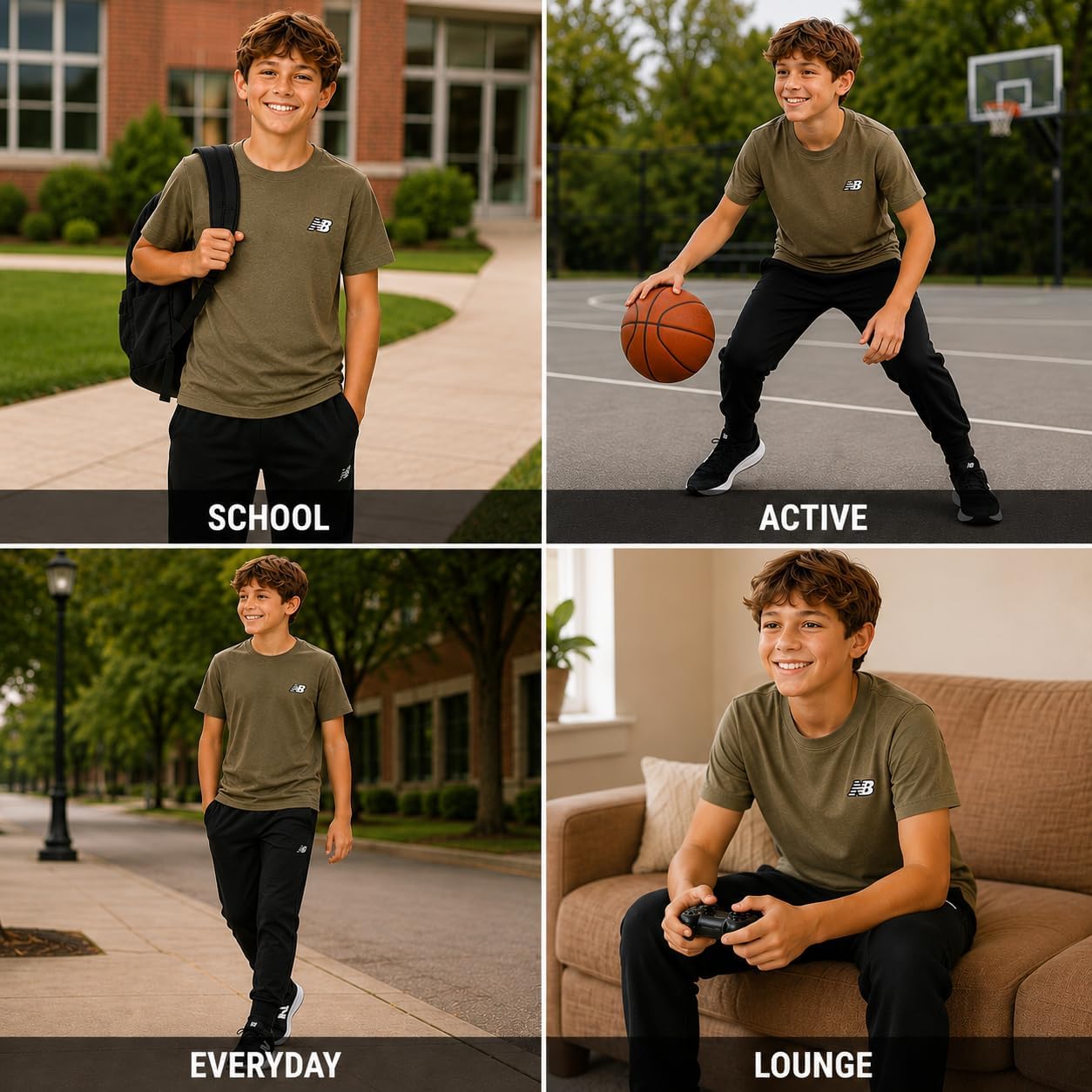New Balance Boys' Short Sleeve Crewneck T-Shirt