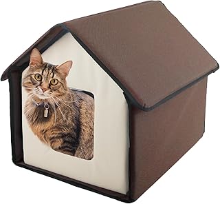 ALL FOR PAWS Heated Cat House, Indoor/Outdoor Cat House for Winter with Heated Cat Pad,Cat Houses & Condos, Feral Cat Shelter, Thermo Kitty Home