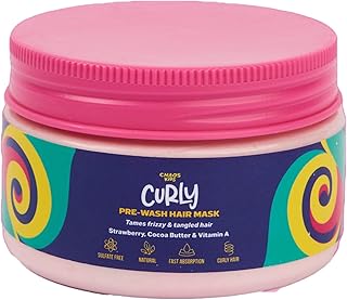 قناع من كاوس للشعر المجعد والمنفوش سعة 150 مل لفك التشابك وترطيب الشعر وسهولة التمشيط، يحتوي على زبدة الكاكاو وزيت المانجو بمكونات طبيعية