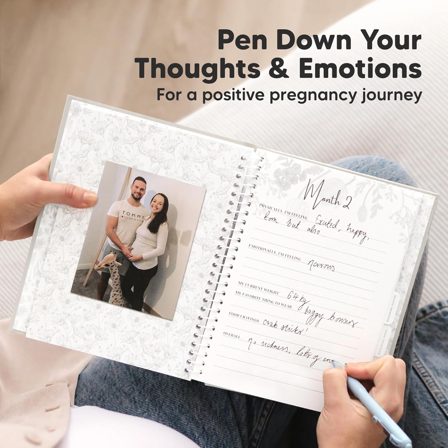 Pregnancy Journal, Pregnancy Announcements - 80 Pages Hard Cover Baby Books For Mom To Be Gift, Baby Memory Book Keepsake, Gender Reveal Gifts For New Moms, Shower & Registry (Clay) - Image 5