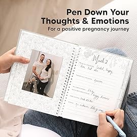 Pregnancy Journal, Pregnancy Announcements - 80 Pages Hard Cover Baby Books For Mom To Be Gift, Baby Memory Book Keepsake, Gender Reveal Gifts For New Moms, Shower & Registry (Clay)