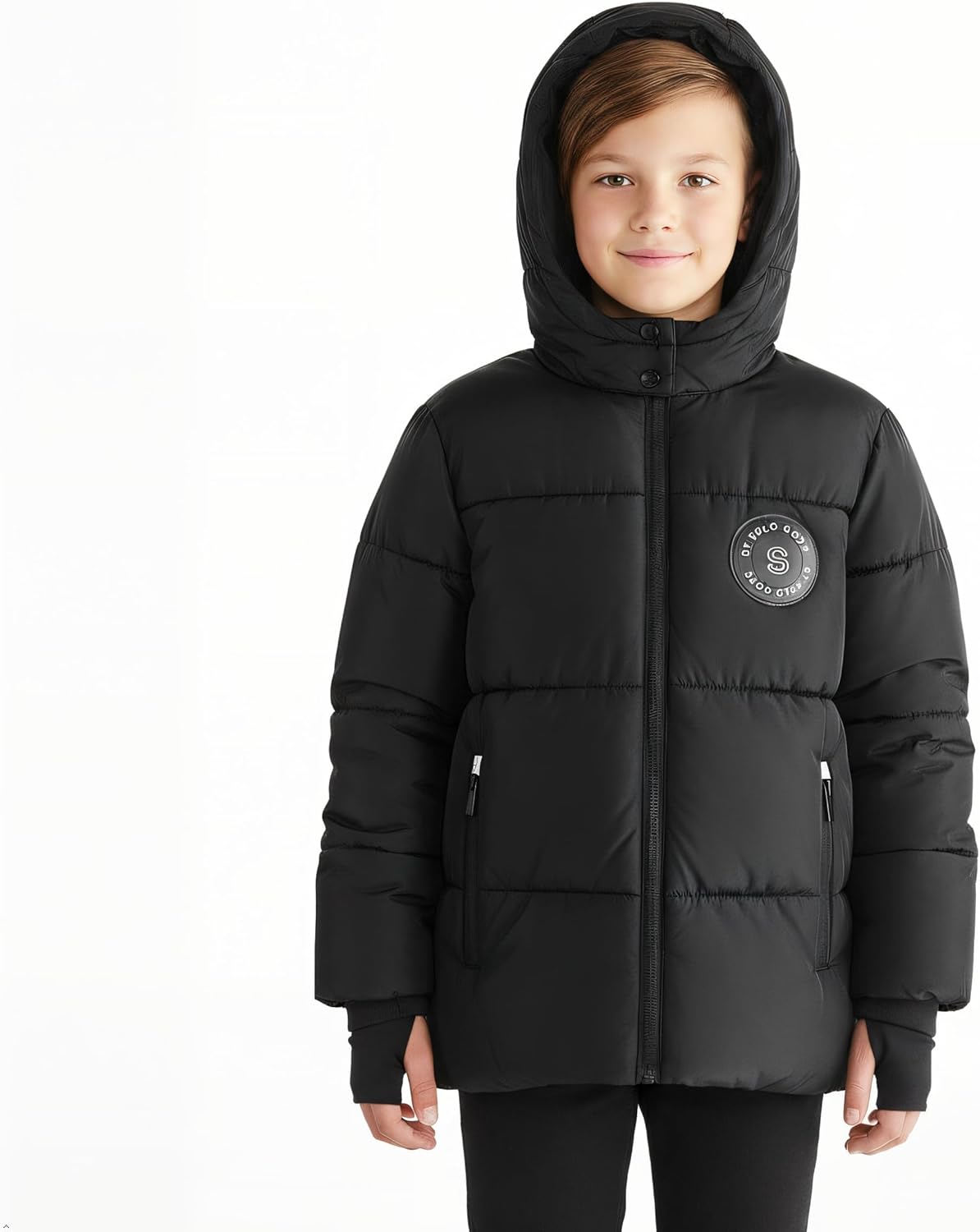 solomate Boys Winter Coats with Hood - 8-14Y Outerwear Winter Puffer Heavyweight Fleece Lined Jackets Coats for Kids - Image 4