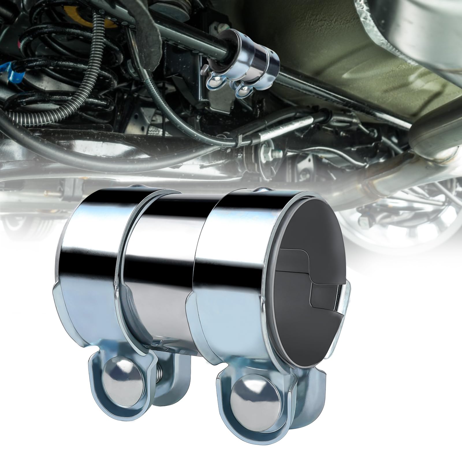 Collier Manchon Raccord Échappement 55mm X 95mm Acier Inox 409 - Serrage Robuste Moto Voiture