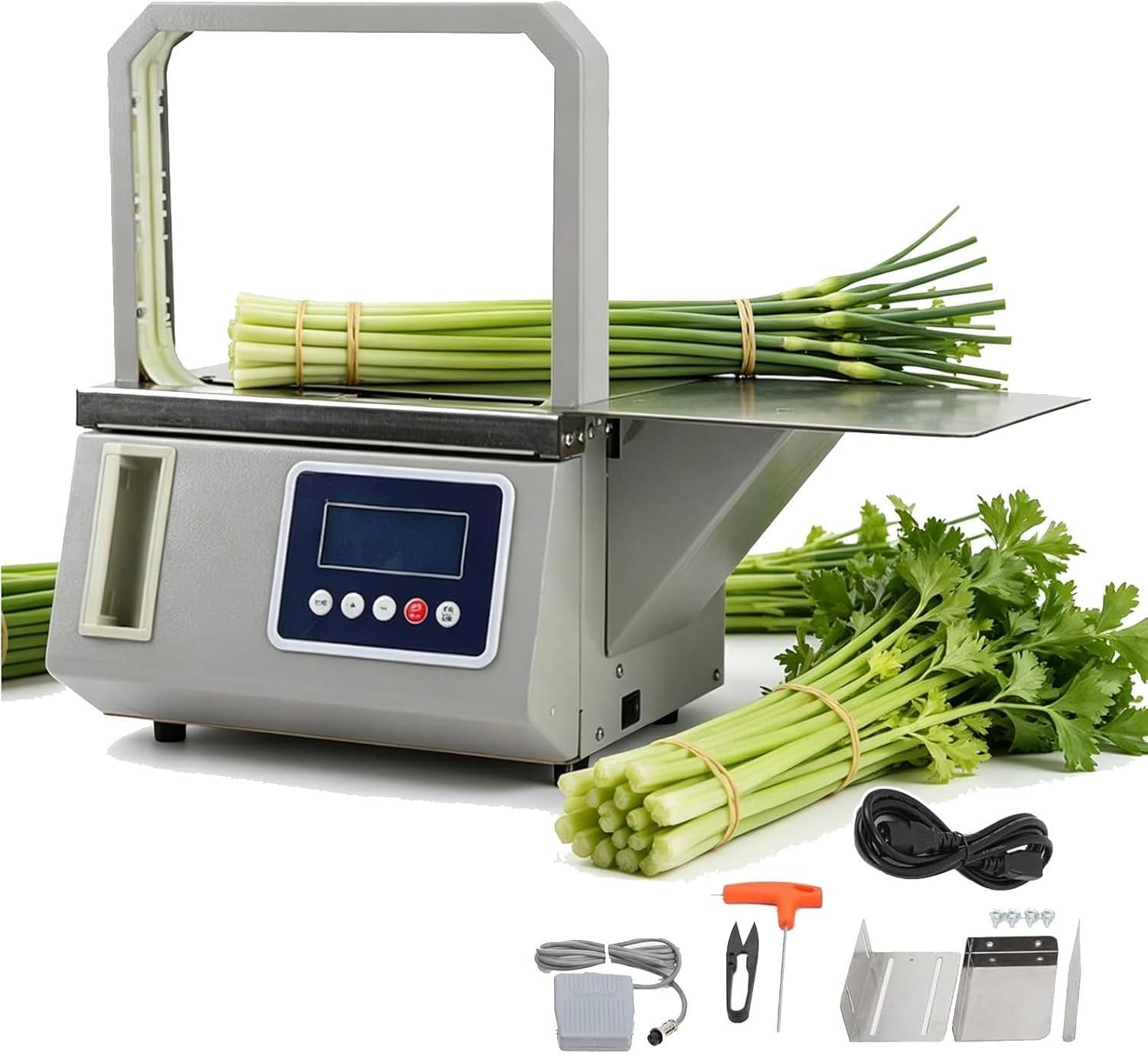 XUXIAO Automatic Bundling Machine Tabletop Industrial, Automatic OPP Tape Strapping Machine, Efficient Packing Equipment for Supermarkets 8.6 * 6.6in