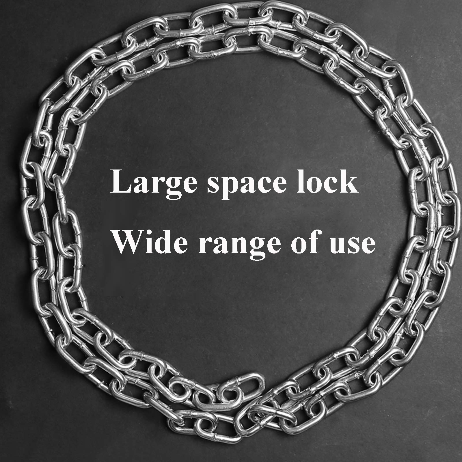 Lucchetto a chiave con catena in acciaio da 1,5 m, lucchetto antifurto di sicurezza for uso domestico e for esterni, dimensioni del lucchetto: 40x62 mm