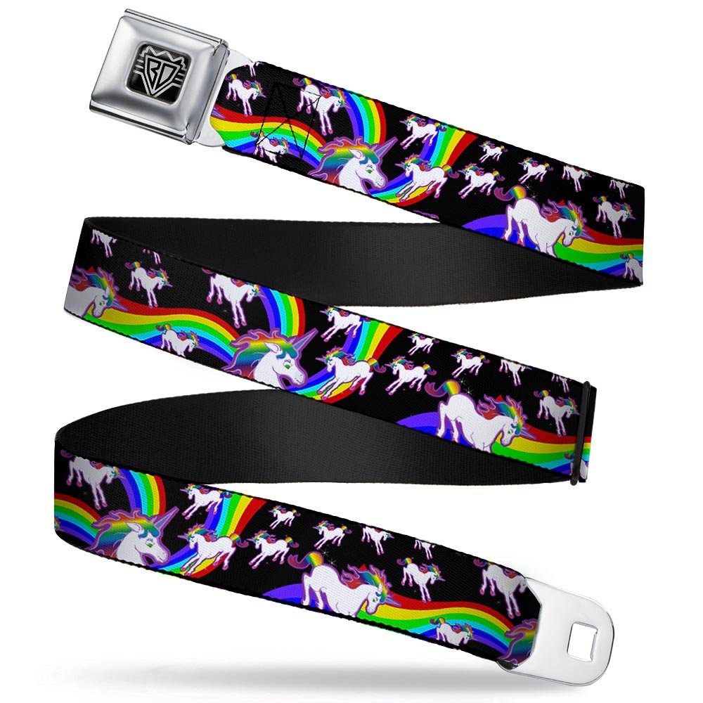 Cinturón de unicornios multicolor Buckle-Down con hebilla metálica de clic rápido 8