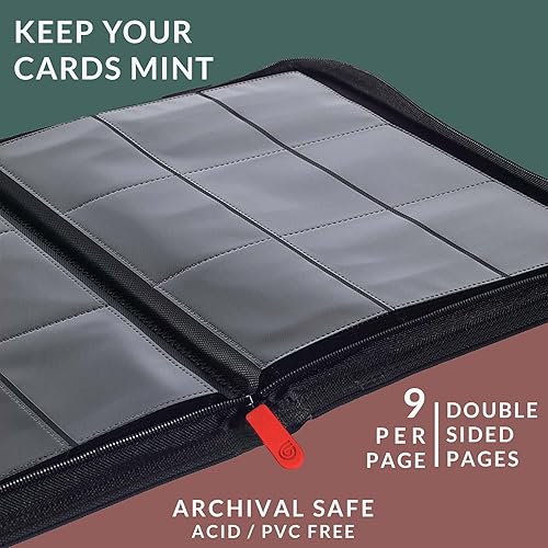 Miniatura 3 de Guilt Free Gaming - Carpeta prémium con cremallera para tarjetas, 3 tamaños y 5 colores, bolsillos laterales seguros, exterior de armadura Komodo,