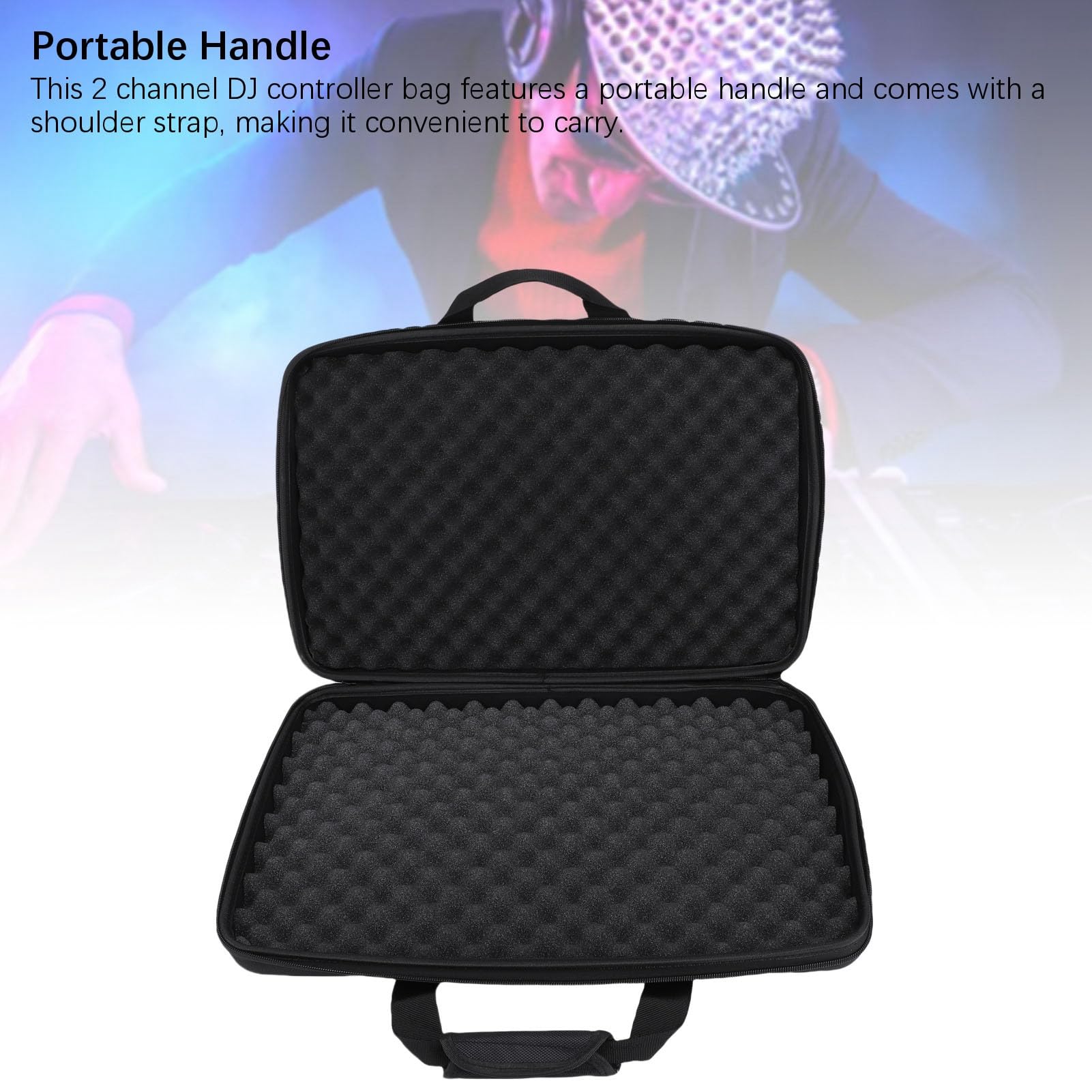 Estuche de Transporte para Controlador de DJ con Exterior de EVA Moldeado y Acolchado de Espuma, 20,87 x 13,78 x 3,15 Pulgadas, para DDJ FLX4 / 400 / SB3 / SB2 / RB 2