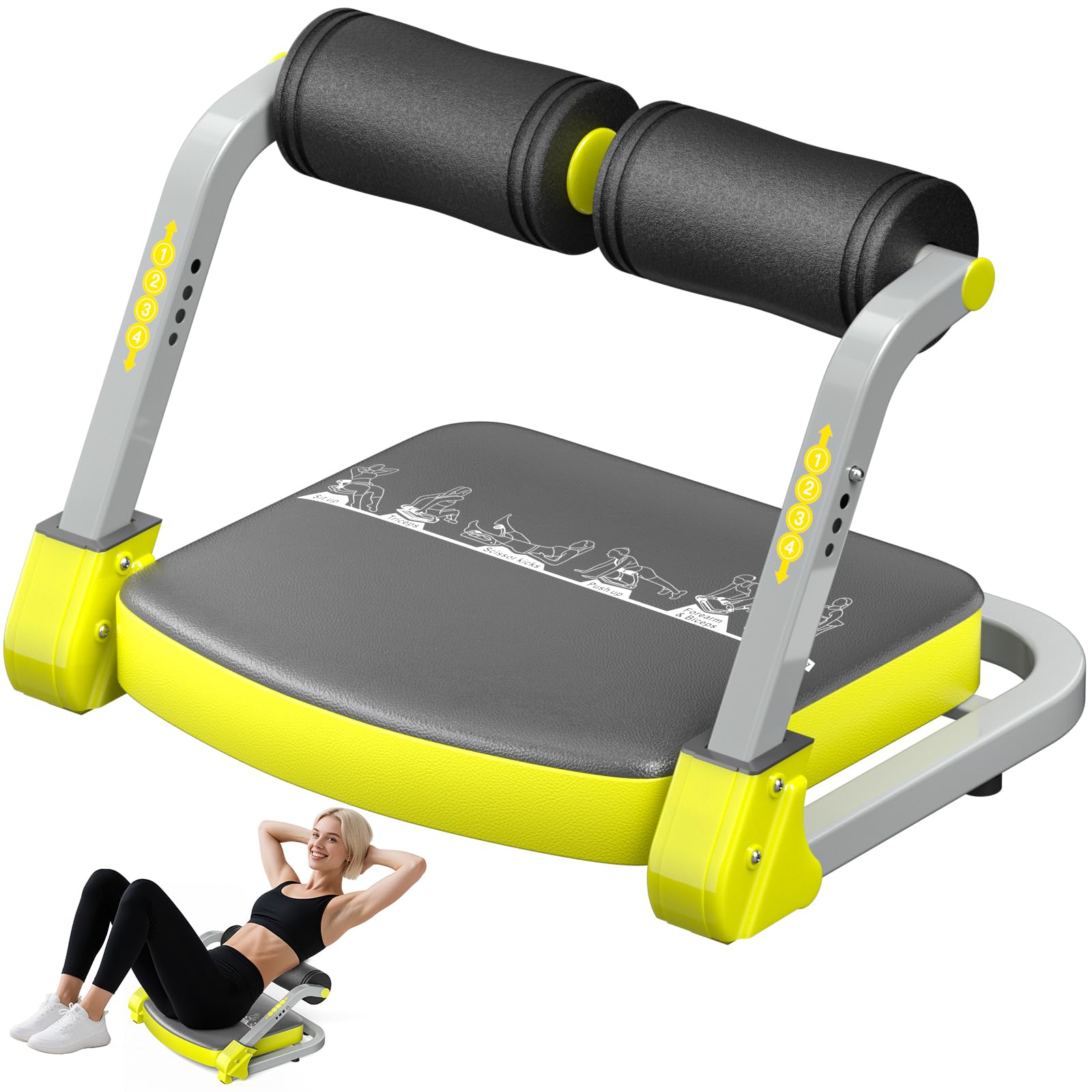Ab Crunch Machine, Ab Workout Equipment for Home Gym with Adjustable Resistan...