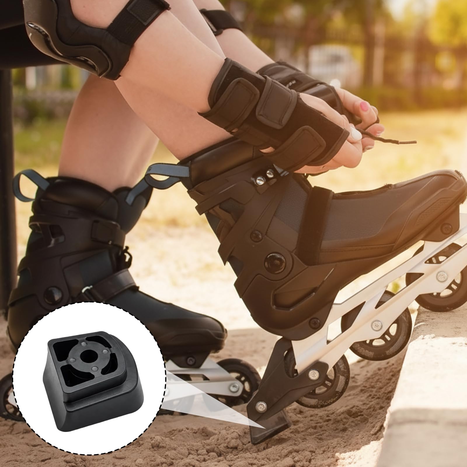 4er Pack Bremsklotz Inliner – Universal Bremse für Inline Skates, rutschfeste Bremsstopper für hintere Montage
